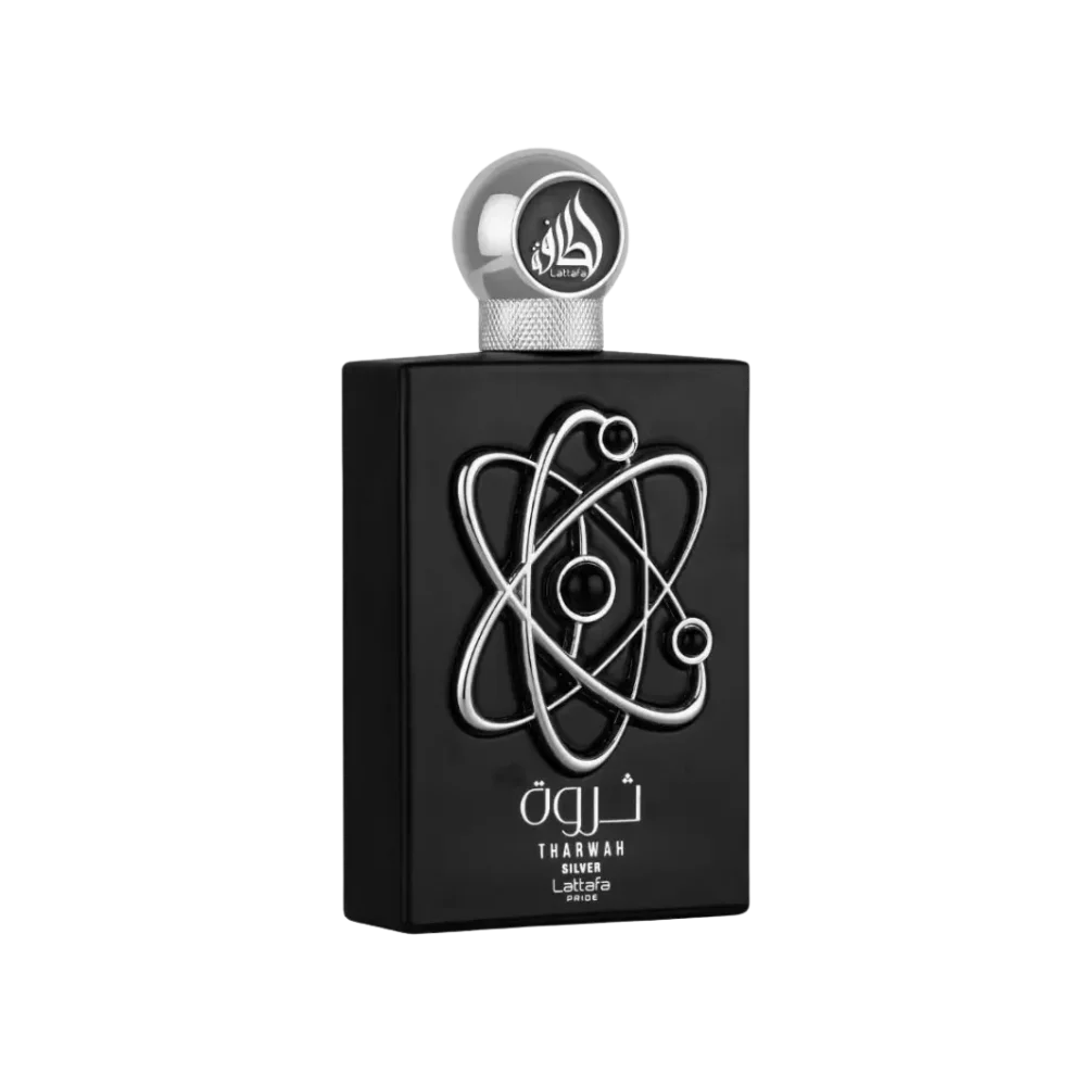 Frasco do perfume Tharwah Silver by Lattafa