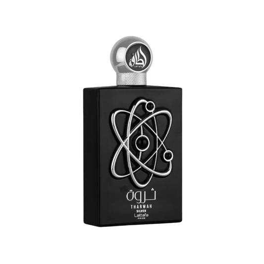 Frasco do perfume Tharwah Silver by Lattafa