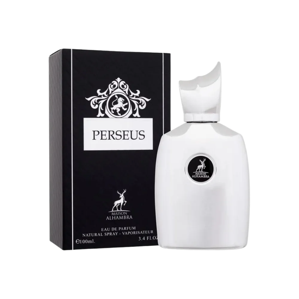 Frasco do perfume Perseus by Maison Alhambra
