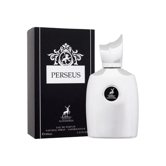 Frasco do perfume Perseus by Maison Alhambra