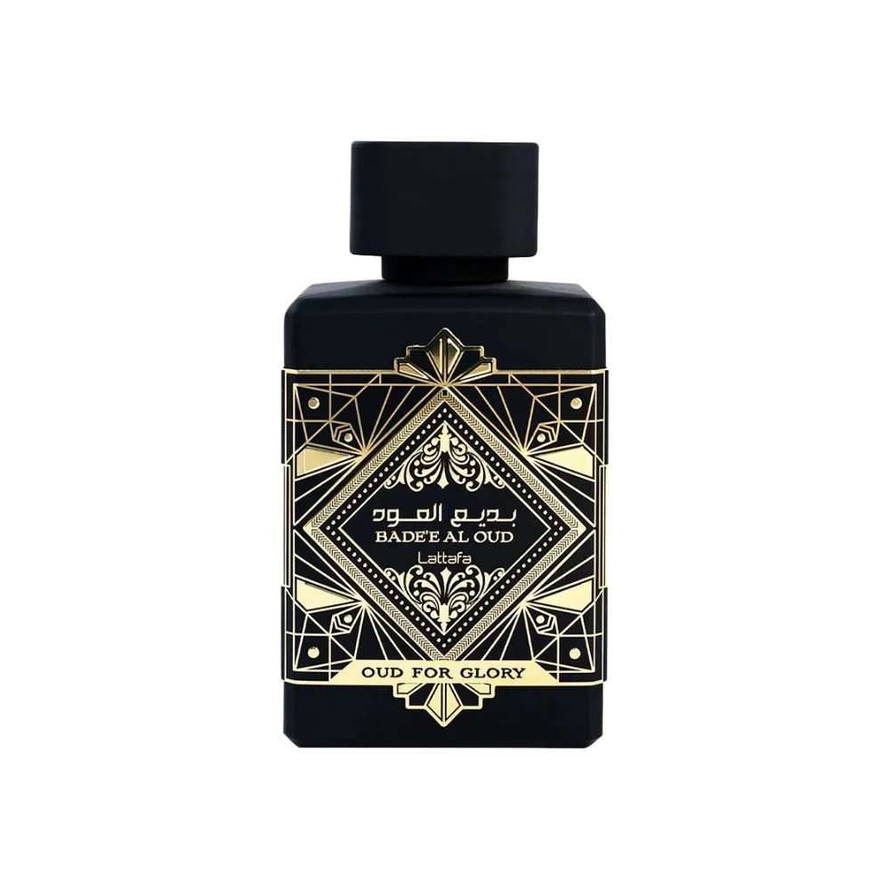Frasco do perfume Bade'e Al Oud Oud for Glory by Lattafa